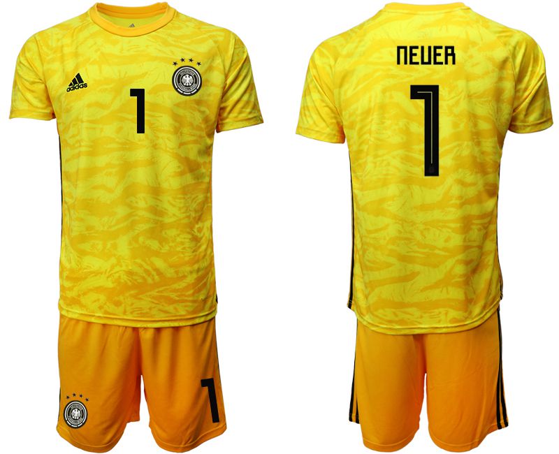 Men 2019-2020 Season National Team Germany yellow goalkeeper #1 Soccer Jerseys->germany jersey->Soccer Country Jersey